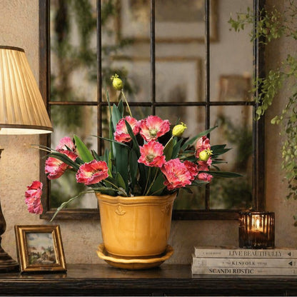 Mustard Glow Ceramic Planter With Plate – Bring home a warm burst of sunshine with the Mustard Glow Ceramic Planter, thoughtfully designed | INARA