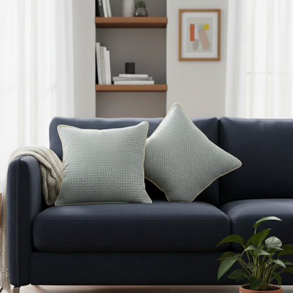 Oriana Aqua Blue Cushion Cover 16 x 16 – Discover the epitome of exclusivity with the Oriana Aqua Blue Cushion Cover 16 x 16 | INARA