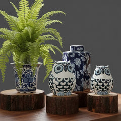 Blue And White Porcelain Wise Owl