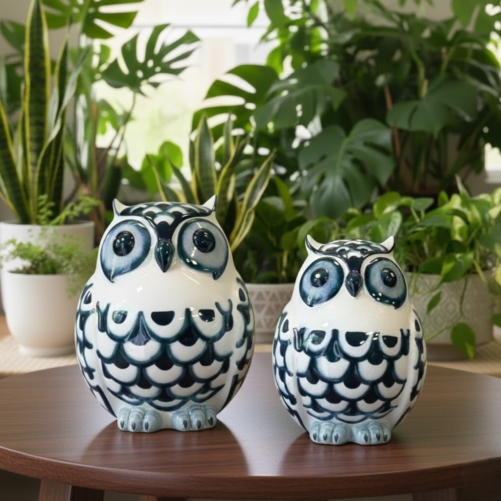 Blue And White Porcelain Wise Owl