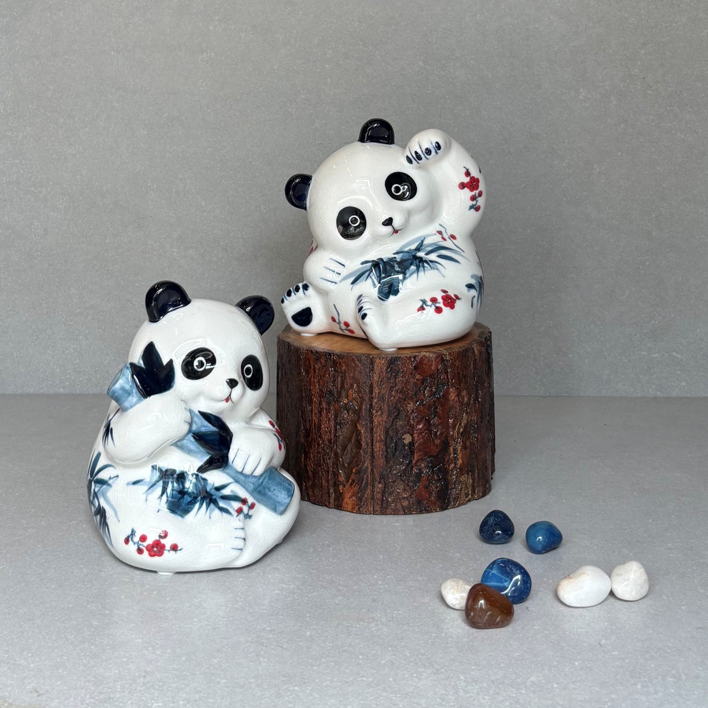 Blue & White Porcelain Panda Figurine