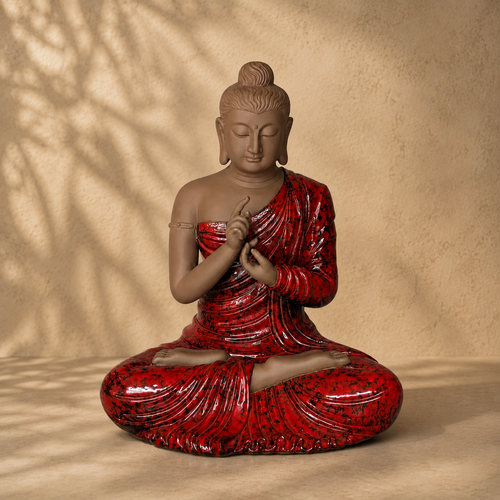 Porcelain Sitting Buddha Sculpture