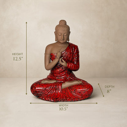 Porcelain Sitting Buddha Sculpture – texture and finish detail | INARA