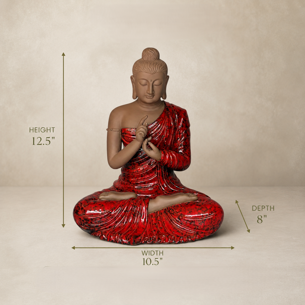 Porcelain Sitting Buddha Sculpture – texture and finish detail | INARA