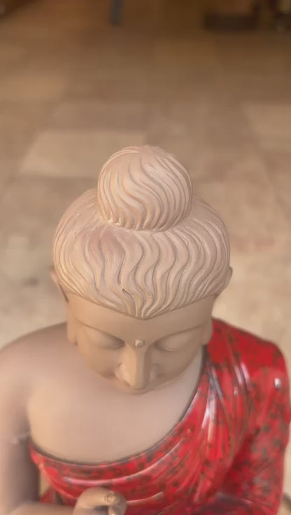 Porcelain Sitting Buddha Sculpture
