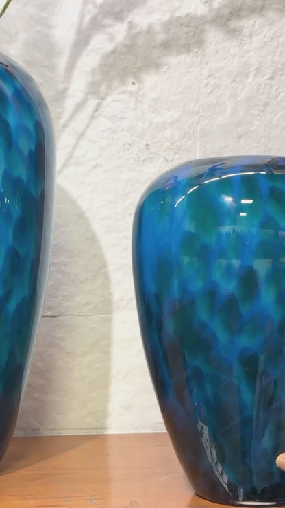 Deep Blue Handblown Glass Vase