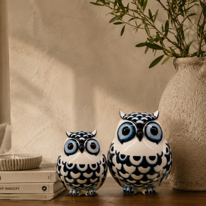 Blue And White Porcelain Wise Owl