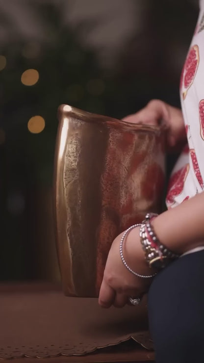 Champagne Gold Metal Vase