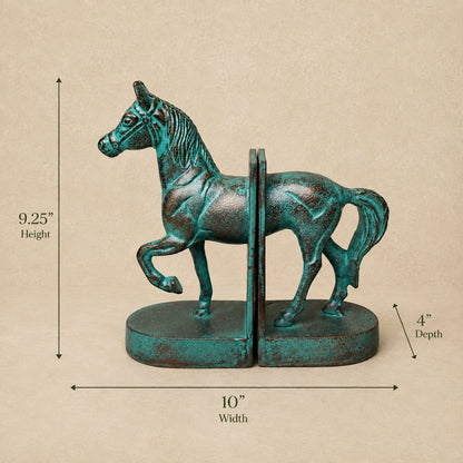 Antique Patina Horse Bookend – texture and finish detail | INARA