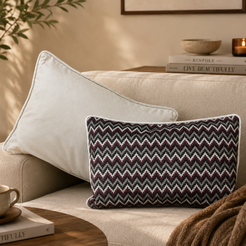 Zig Zag Velvet Cushion Cover  12 x 18