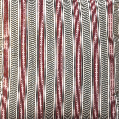 Beige Stripe linen Cushion Cover 18 x 18 – styled display view | INARA