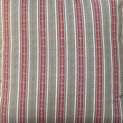 Beige Stripe linen Cushion Cover 18 x 18 – styled display view | INARA