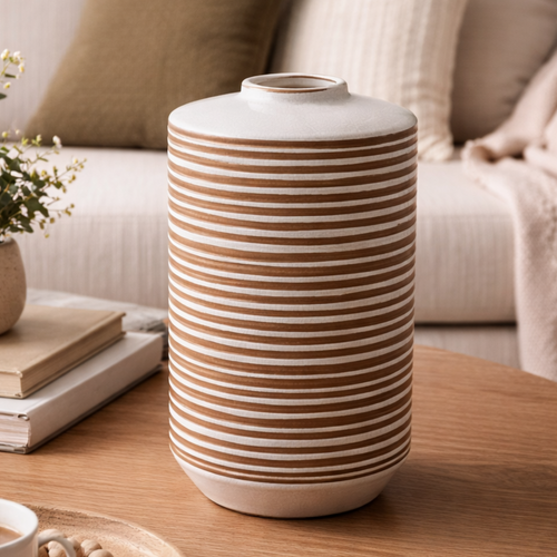 Ribbed Gold Vase