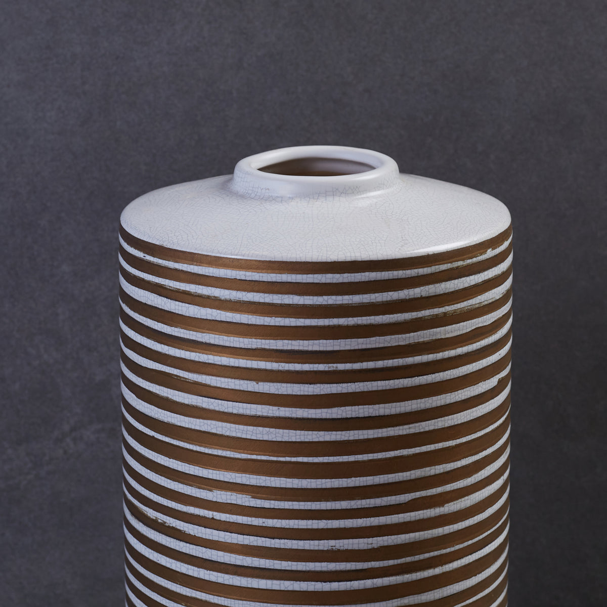 Ribbed Gold Vase – alternate angle | INARA