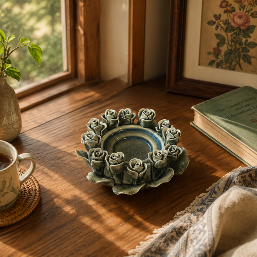 Rose Ceramic T-Light Holder