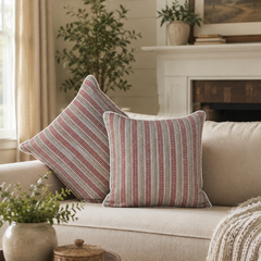 Beige Stripe linen Cushion Cover 18 x 18