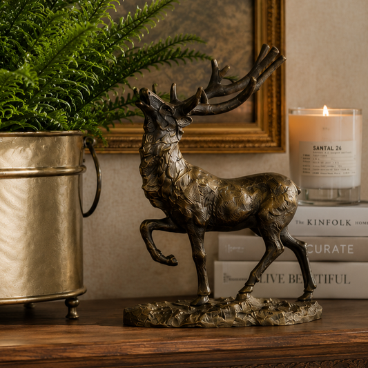 Royal Stag Brass Sculpture