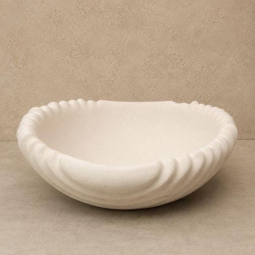 Spiral White Ceramic Decorative Urli