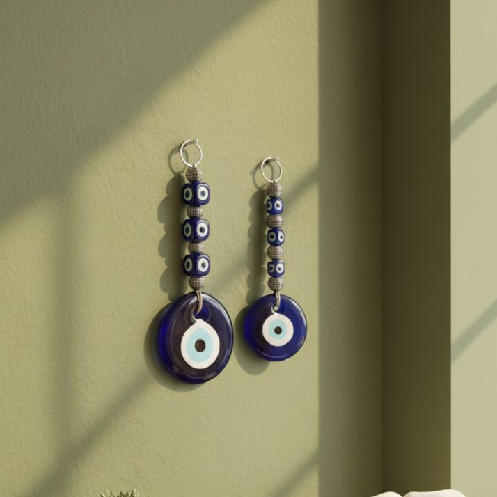 Silver Bead Evil Eye – full product view | INARA