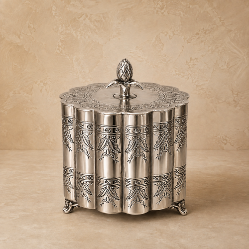 Decorative Silver Box with Lid