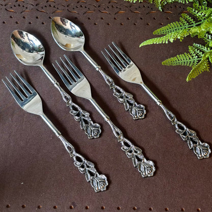 Antique Rose Table Spoons - Set Of 4