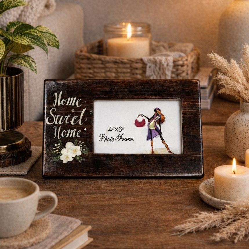 Sweet Home Wooden Photoframe – Our stylish and contemporary photo frame is the perfect way to display your favorite family photos and memories | INARA
