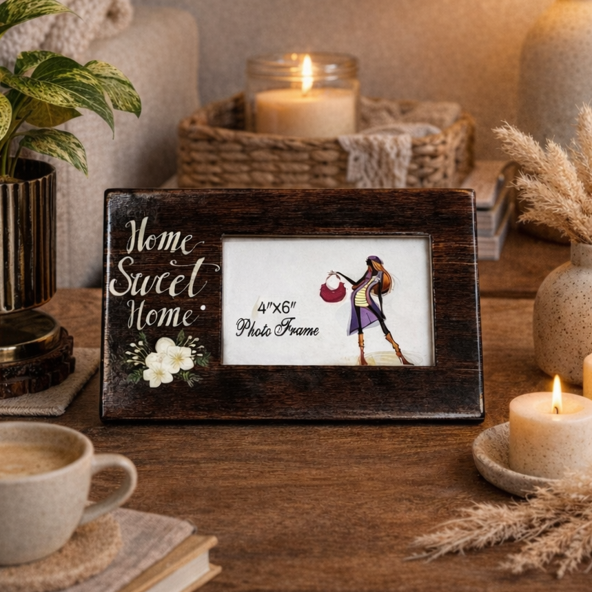 Sweet Home Wooden Photoframe – Our stylish and contemporary photo frame is the perfect way to display your favorite family photos and memories | INARA