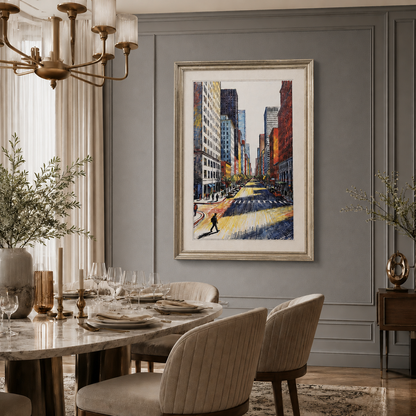 Cityscape Canvas Wall Art – texture and finish detail | INARA