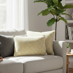 Yellow Zig Zag Linen Cushion Cover 12 x 18