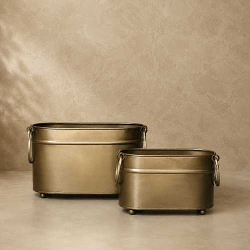 Vintage Brass Rectangular Planter