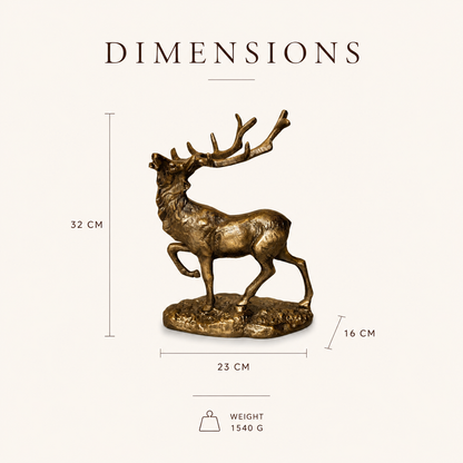 Antique Brass Stag Sculpture
