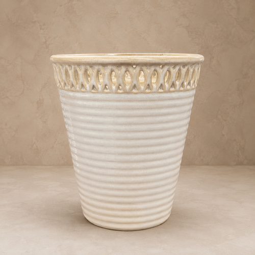 Verona Ivory Cutwork Planter