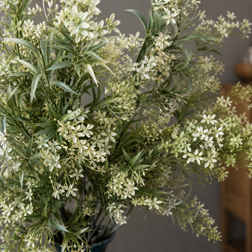 Artificial Flower Asparagus Stem White