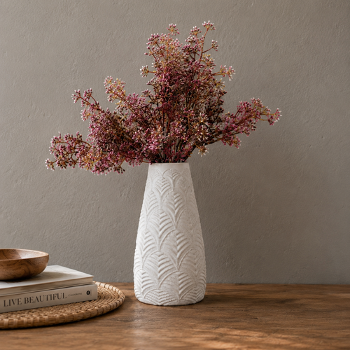 White Textured Ceramic Vase