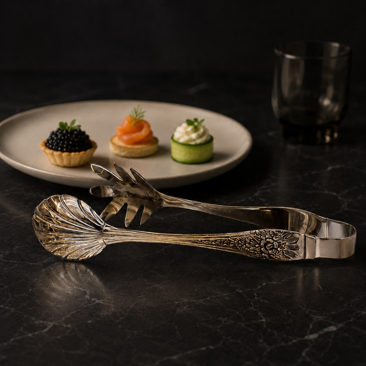 Antique Silver Serving Tong