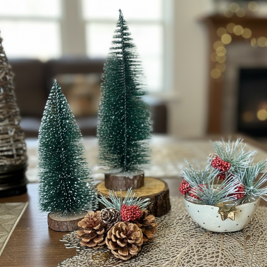 X'mas Tree With Wooden Base – close-up detail view | INARA