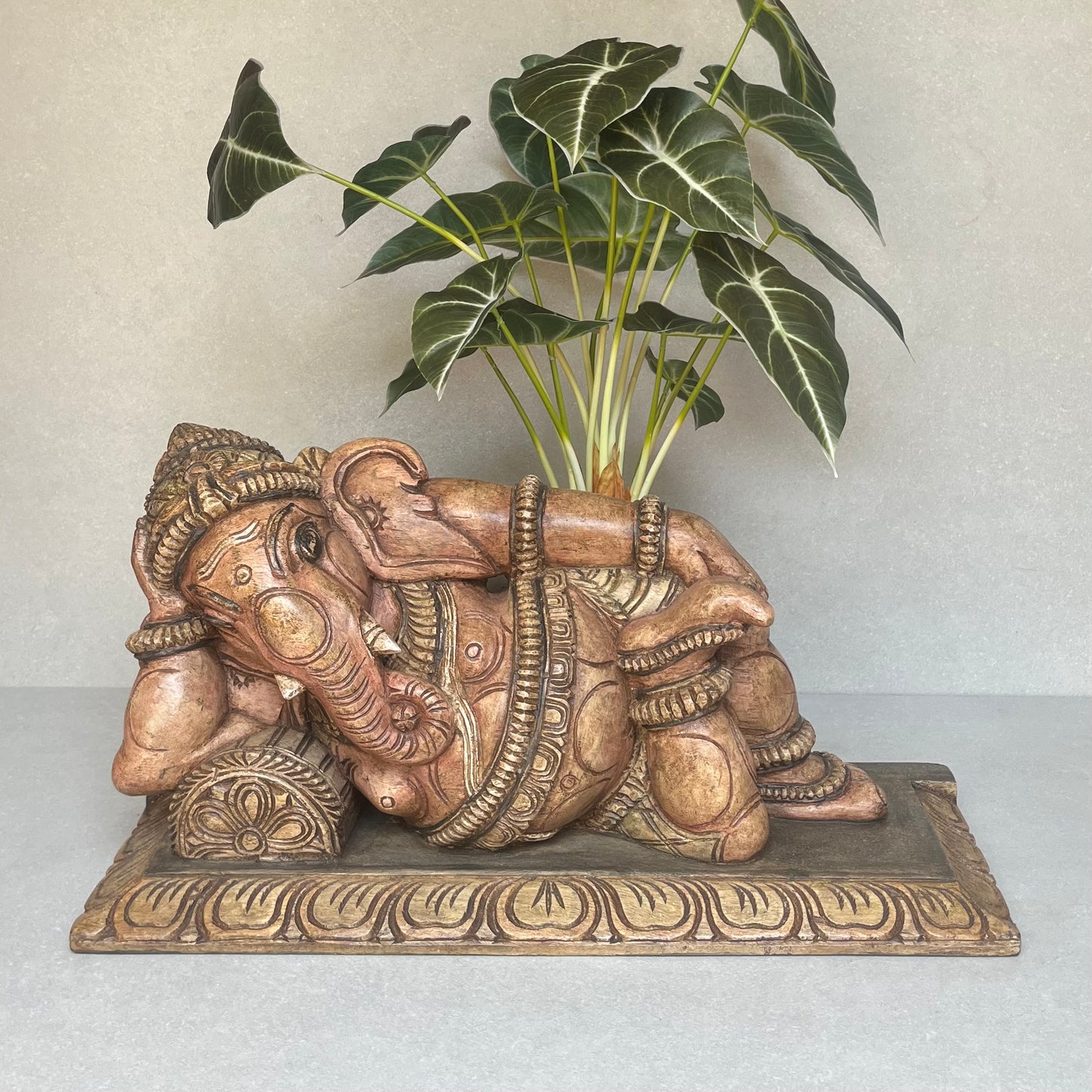 Reclining Wooden Ganesha-Right
