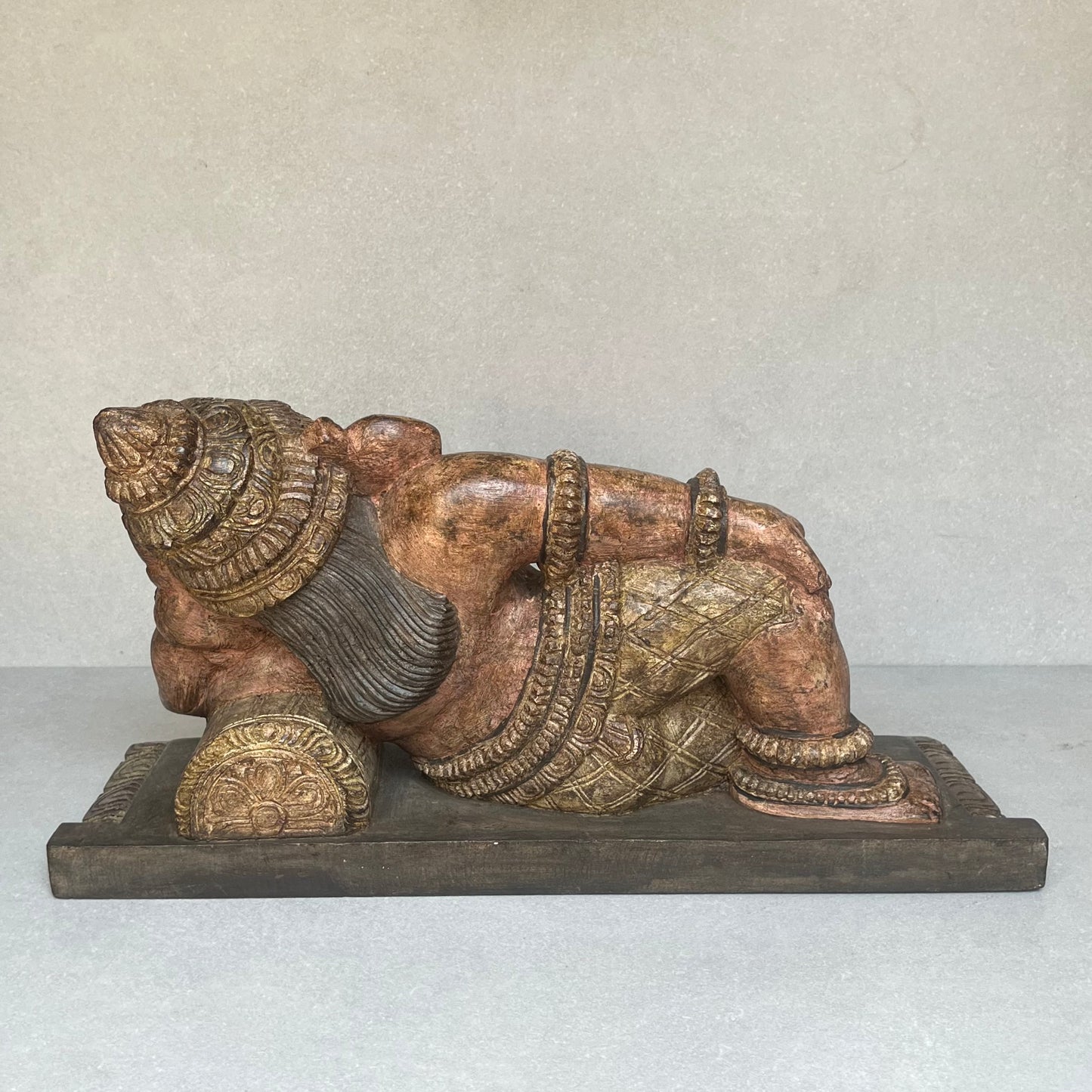 Reclining Wooden Ganesha-Left