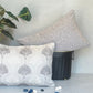 Grey & White Embroidery Cushion Cover 12 x 18