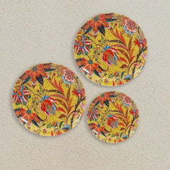 Mustard Floral Ceramic Wall Plate
