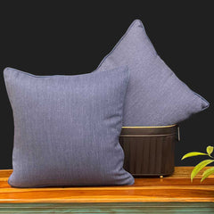 Solid Blue Cotton Cushion Cover 18 x18