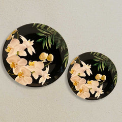 White Orchids Ceramic Wall Plate