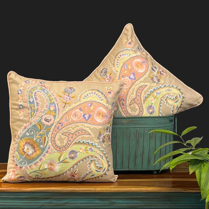 cushion covers, sofa cushion covers, oriana cushion cover, cotton cushion cover, paisley cushion cover, white paisley cushion cover, beige paisley cushion cover, embroidery cushion cover, embroidery, cushion covers online , cushion cover 16 x 16, amazon cushion covers, morataara , decor kart, jaypore, nestasia, fabindia, goodearth, addresshome