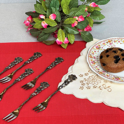 Rose Fruit Forks - Set of 6