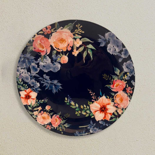 Blue Floral Ceramic Wall Plate