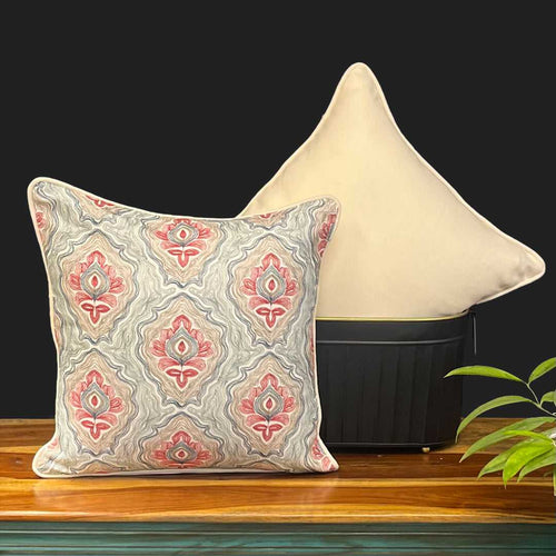Motif Embroidery Cushion Cover 16 x 16