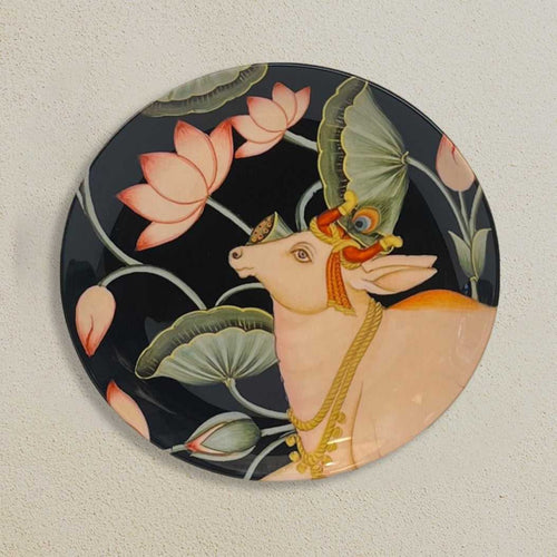 Pichwai Cow Ceramic Wall plate