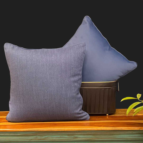 Solid Blue Cotton Cushion Cover 18 x18