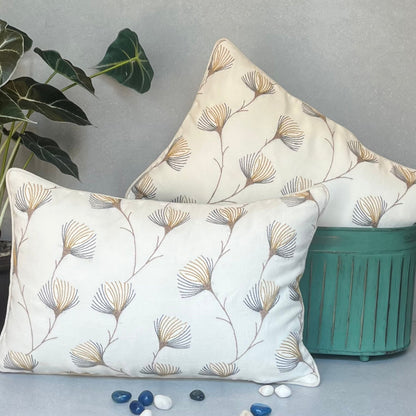 Crossweave Yellow & White Cushion Cover 12 x 18 – texture and finish detail | INARA